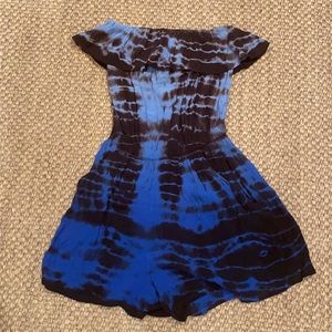 Shades of Blue and Black Tie Dye Romper